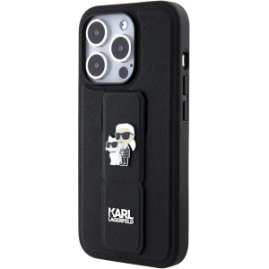 Kup Etui Karl Lagerfeld KLHCP15XGSAKCPK Apple iPhone 15 Pro Max hardcase Gripstand Saffiano Karl&Choupette Pins czarny/black - KLD1814 - {ean13} - Sklep Home Screen