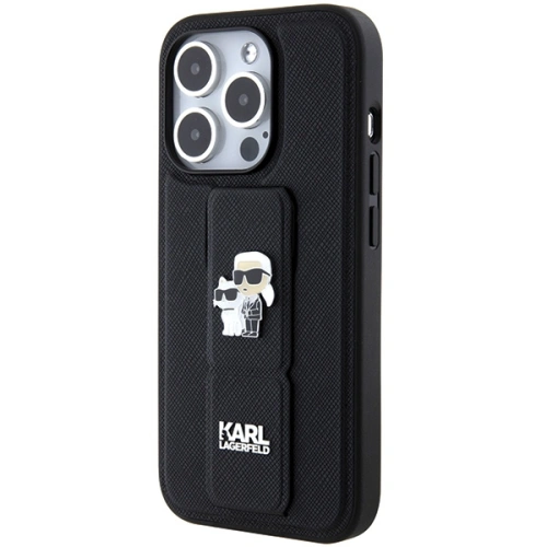 Kup Etui Karl Lagerfeld KLHCP15XGSAKCPK Apple iPhone 15 Pro Max hardcase Gripstand Saffiano Karl&Choupette Pins czarny/black - KLD1814 - {ean13} - Sklep Home Screen