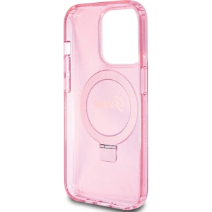 Etui Guess GUHMP15LHRSGSP Apple iPhone 15 Pro hardcase Ring Stand Script Glitter MagSafe różowy/pink