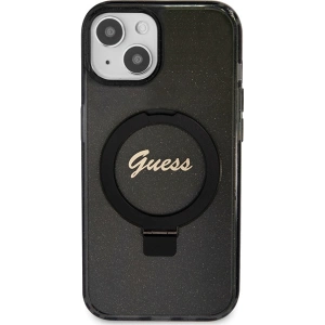 Kup Etui Guess GUHMP15MHRSGSK Apple iPhone 15 Plus / 14 Plus hardcase Ring Stand Script Glitter MagSafe czarny/black - GUE3039 - {ean13} - Sklep Home Screen