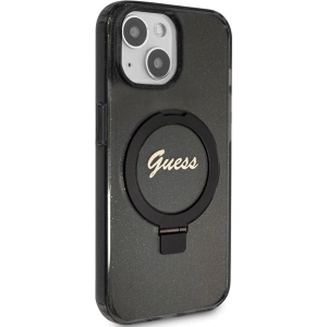 Kup Etui Guess GUHMP15MHRSGSK Apple iPhone 15 Plus / 14 Plus hardcase Ring Stand Script Glitter MagSafe czarny/black - GUE3039 - {ean13} - Sklep Home Screen