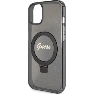 Kup Etui Guess GUHMP15MHRSGSK Apple iPhone 15 Plus / 14 Plus hardcase Ring Stand Script Glitter MagSafe czarny/black - GUE3039 - {ean13} - Sklep Home Screen