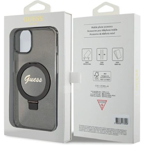 Kup Etui Guess GUHMP15MHRSGSK Apple iPhone 15 Plus / 14 Plus hardcase Ring Stand Script Glitter MagSafe czarny/black - GUE3039 - {ean13} - Sklep Home Screen