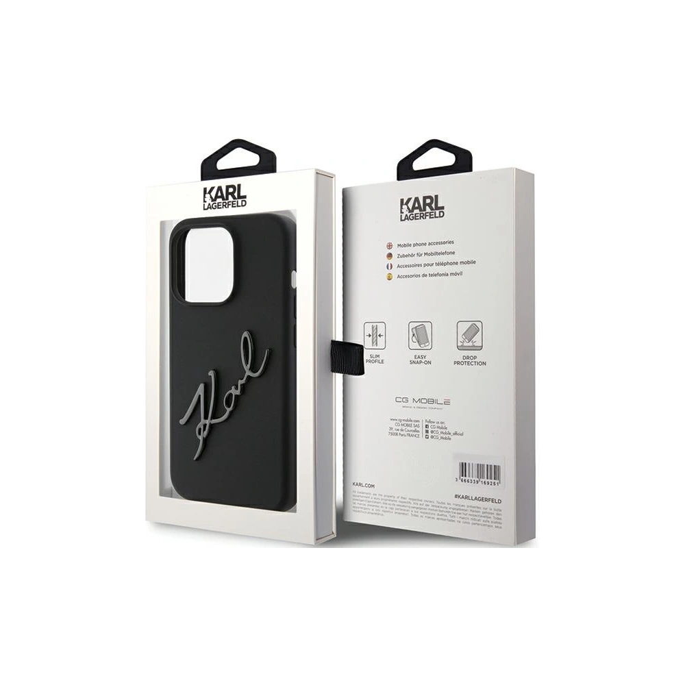 Etui Karl Lagerfeld KLHCP15XSKSBMCK Apple iPhone 15 Pro Max hardcase Silicone Karl Script czarny/black