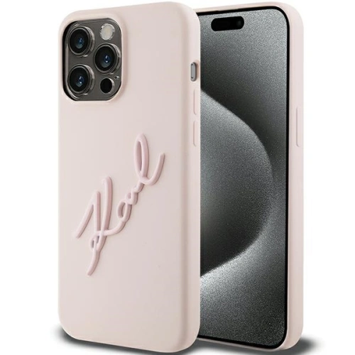 Kup Case Karl Lagerfeld KLHCP15XSKSBMCP Apple iPhone 15 Pro Max Hardcase Silikon Karl Script rosa/pink - KLD1819 - {ean13} - Sklep Home Screen