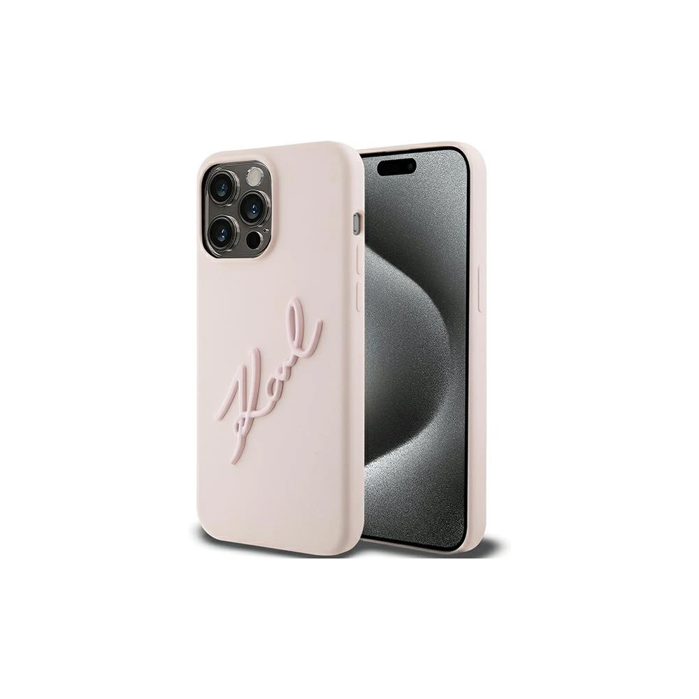 Etui Karl Lagerfeld KLHCP15XSKSBMCP Apple iPhone 15 Pro Max hardcase Silicone Karl Script różowy/pink