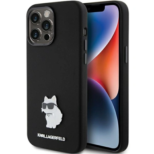 Kup Etui Karl Lagerfeld KLHCP15XSMHCNPK Apple iPhone 15 Pro Max Silicone Choupette Metal Pin fekete/black - KLD1820 - {ean13} - Sklep Home Screen