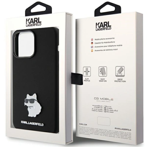 Kup Etui Karl Lagerfeld KLHCP15XSMHCNPK Apple iPhone 15 Pro Max Silicone Choupette Metal Pin czarny/black - KLD1820 - {ean13} - Sklep Home Screen