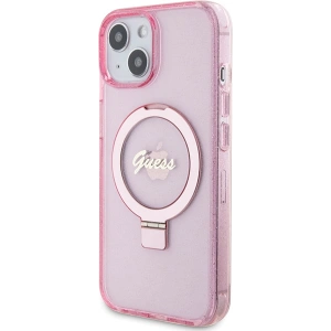Kup Etui Guess GUHMP15MHRSGSP Apple iPhone 15 Plus / 14 Plus hardcase Ring Stand Script Glitter MagSafe różowy/pink - GUE3040 - {ean13} - Sklep Home Screen