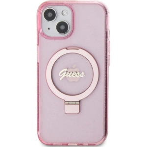 Kup Etui Guess GUHMP15MHRSGSP Apple iPhone 15 Plus / 14 Plus hardcase Ring Stand Script Glitter MagSafe różowy/pink - GUE3040 - {ean13} - Sklep Home Screen