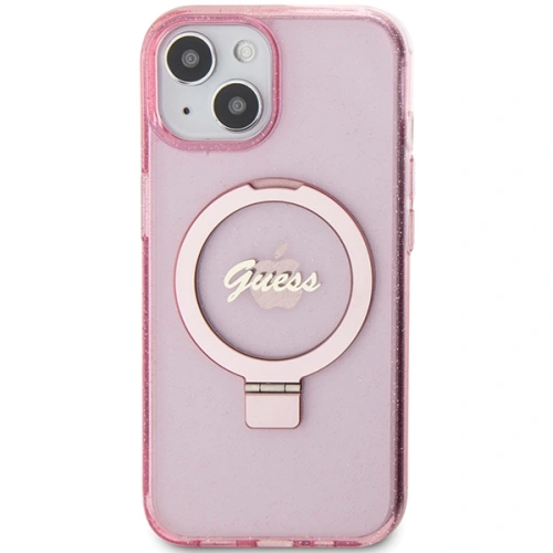 Kup Case Guess GUHMP15MHRSGSP Apple iPhone 15 Plus / 14 Plus Hardcase Ring Stand Script Glitter MagSafe rosa/pink - GUE3040 - {ean13} - Sklep Home Screen