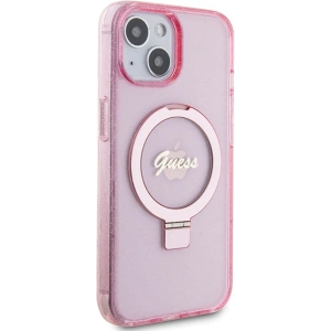 Kup Etui Guess GUHMP15MHRSGSP Apple iPhone 15 Plus / 14 Plus hardcase Ring Stand Script Glitter MagSafe różowy/pink - GUE3040 - {ean13} - Sklep Home Screen