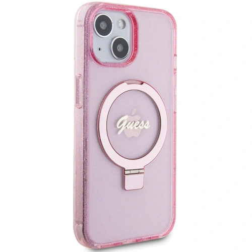 Kup Etui Guess GUHMP15MHRSGSP Apple iPhone 15 Plus / 14 Plus hardcase Ring Stand Script Glitter MagSafe różowy/pink - GUE3040 - {ean13} - Sklep Home Screen