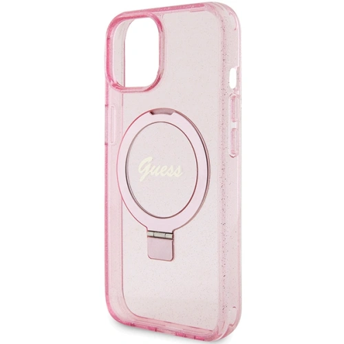 Kup Etui Guess GUHMP15MHRSGSP Apple iPhone 15 Plus / 14 Plus hardcase Ring Stand Script Glitter MagSafe różowy/pink - GUE3040 - {ean13} - Sklep Home Screen