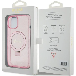 Kup Etui Guess GUHMP15MHRSGSP Apple iPhone 15 Plus / 14 Plus hardcase Ring Stand Script Glitter MagSafe różowy/pink - GUE3040 - {ean13} - Sklep Home Screen