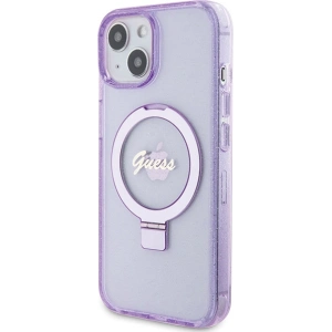 Kup Etui Guess GUHMP15MHRSGSU Apple iPhone 15 Plus / 14 Plus hardcase Ring Stand Script Glitter MagSafe fioletowy/purple - GUE3041 - {ean13} - Sklep Home Screen