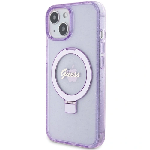 Kup Etui Guess GUHMP15MHRSGSU Apple iPhone 15 Plus / 14 Plus hardcase Ring Stand Script Glitter MagSafe fioletowy/purple - GUE3041 - {ean13} - Sklep Home Screen