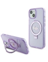 Etui Guess GUHMP15SHRSGSU Apple iPhone 15 hardcase Ring Stand Script Glitter MagSafe fioletowy/purple