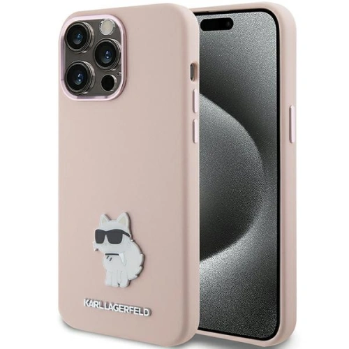Kup Etui Karl Lagerfeld KLHCP15XSMHCNPP Apple iPhone 15 Pro Max szilikon Choupette fém kitűző rózsaszín/pink - KLD1821 - {ean13} - Sklep Home Screen