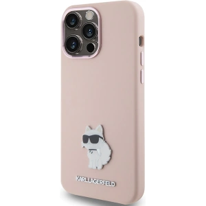 Buy Karl Lagerfeld KLHCP15XSMHCNPP Apple iPhone 15 Pro Max Silicone Choupette Metal Pin pink - KLD1821 - {ean13} - Home Screen Store Europe