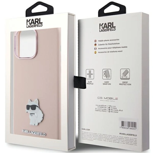 Kup Etui Karl Lagerfeld KLHCP15XSMHCNPP Apple iPhone 15 Pro Max szilikon Choupette fém kitűző rózsaszín/pink - KLD1821 - {ean13} - Sklep Home Screen