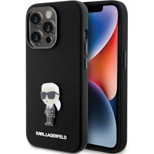 Buy Karl Lagerfeld KLHCP15XSMHKNPK Apple iPhone 15 Pro Max Silicone Ikonik Metal Pin black - KLD1822 - {ean13} - Home Screen Store Europe