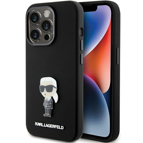 Kup Etui Karl Lagerfeld KLHCP15XSMHKNPK Apple iPhone 15 Pro Max Szilikon Ikonik Fém Pin fekete/black - KLD1822 - {ean13} - Sklep Home Screen