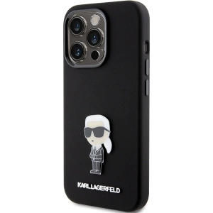 Buy Karl Lagerfeld KLHCP15XSMHKNPK Apple iPhone 15 Pro Max Silicone Ikonik Metal Pin black - KLD1822 - {ean13} - Home Screen Store Europe