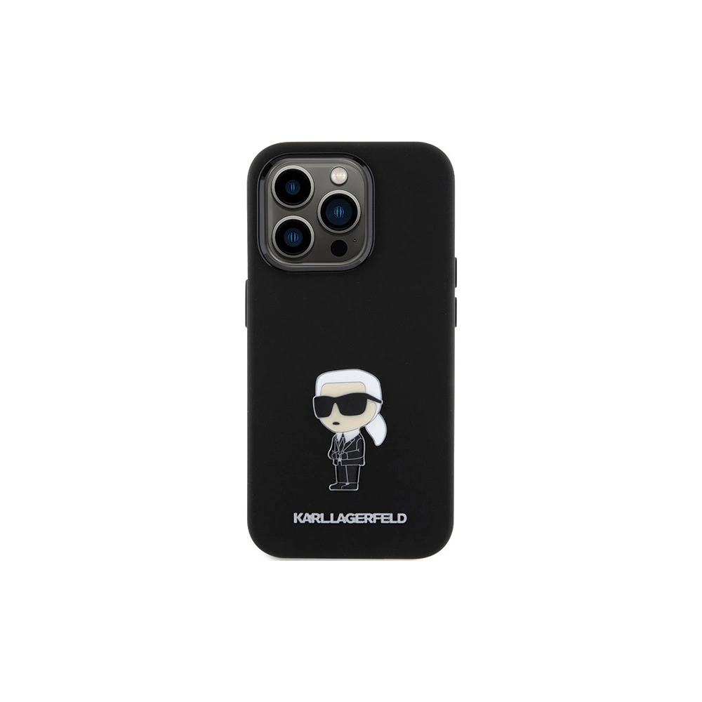 Etui Karl Lagerfeld KLHCP15XSMHKNPK Apple iPhone 15 Pro Max Silicone Ikonik Metal Pin czarny/black