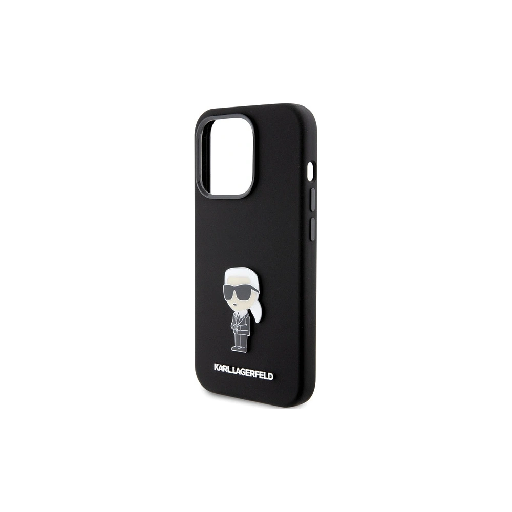 Etui Karl Lagerfeld KLHCP15XSMHKNPK Apple iPhone 15 Pro Max Silicone Ikonik Metal Pin czarny/black