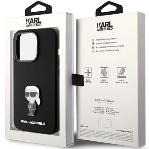 Kup Etui Karl Lagerfeld KLHCP15XSMHKNPK Apple iPhone 15 Pro Max Szilikon Ikonik Fém Pin fekete/black - KLD1822 - {ean13} - Sklep Home Screen