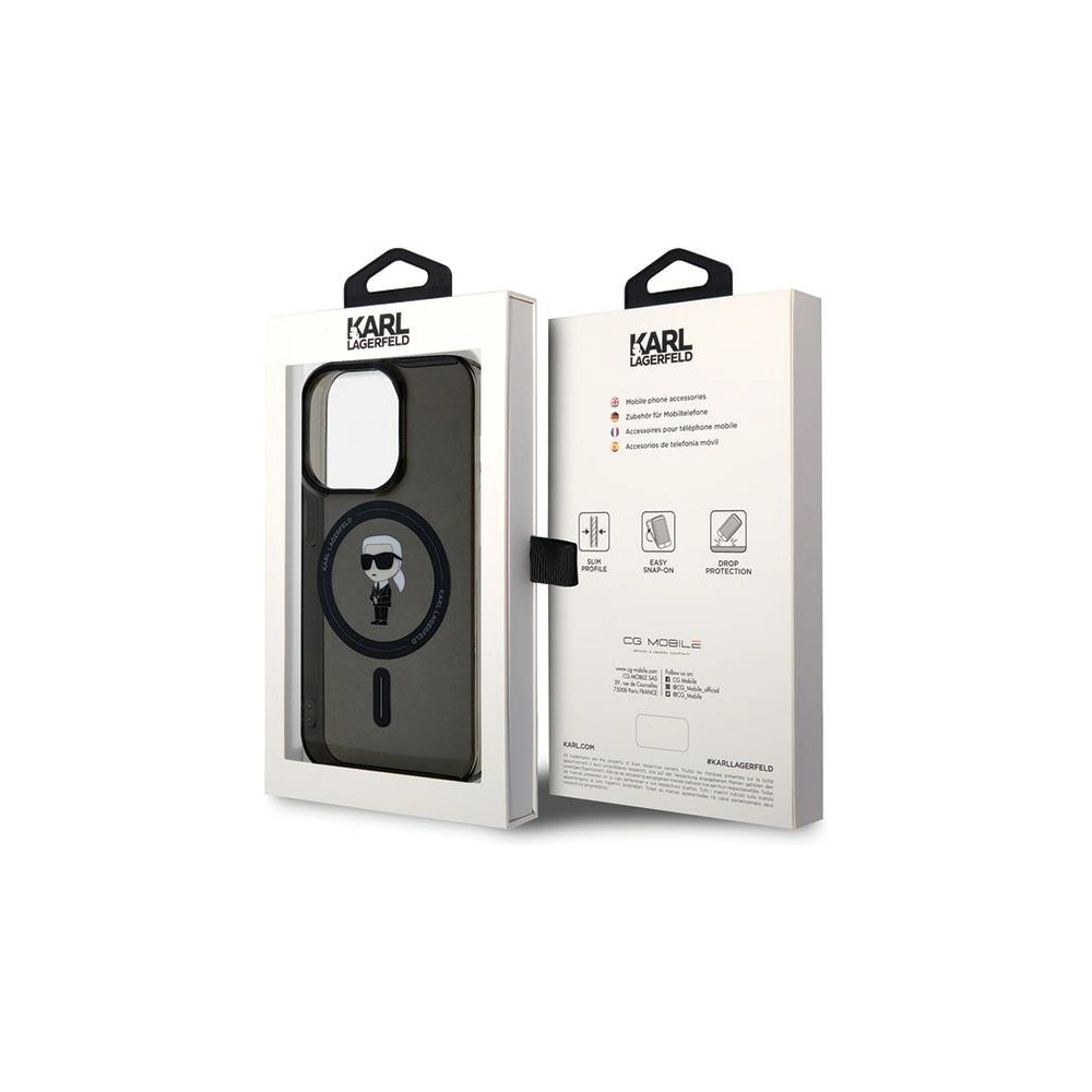 Etui Karl Lagerfeld KLHMP14XHFCKNOK Apple iPhone 14 Pro Max hardcase IML Ikonik MagSafe czarny/black