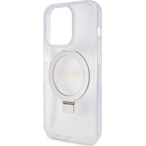 Buy Guess GUHMP15XHRSGSD Apple iPhone 15 Pro Max hardcase Ring Stand Script Glitter MagSafe transparent - GUE3048 - {ean13} - Home Screen Store Europe