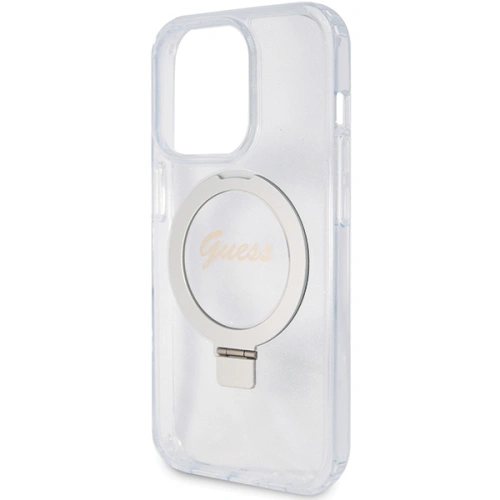 Kup Guess Apple Carcasă GUHMP15XHRSGSD iPhone 15 Pro Max hardcase Ring Stand Script Glitter MagSafe transparent/transparent - GUE3048 - {ean13} - Sklep Home Screen