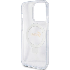 Buy Guess GUHMP15XHRSGSD Apple iPhone 15 Pro Max hardcase Ring Stand Script Glitter MagSafe transparent - GUE3048 - {ean13} - Home Screen Store Europe