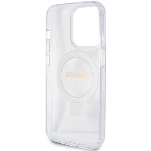 Kup Guess Apple Carcasă GUHMP15XHRSGSD iPhone 15 Pro Max hardcase Ring Stand Script Glitter MagSafe transparent/transparent - GUE3048 - {ean13} - Sklep Home Screen