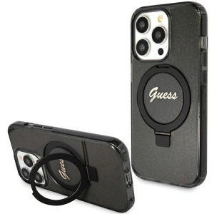 Kup Case Guess GUHMP15XHRSGSK Apple iPhone 15 Pro Max Hardcase Ring Stand Script Glitter MagSafe schwarz/black - GUE3049 - {ean13} - Sklep Home Screen