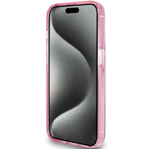 Buy Guess GUHMP15XHRSGSP Apple iPhone 15 Pro Max hardcase Ring Stand Script Glitter MagSafe pink - GUE3050 - {ean13} - Home Screen Store Europe