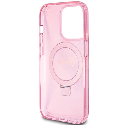 Kup Guess Apple Carcasă GUHMP15XHRSGSP iPhone 15 Pro Max hardcase Ring Stand Script Glitter MagSafe roz/roz - GUE3050 - {ean13} - Sklep Home Screen