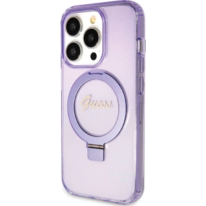 Kup Etui Guess GUHMP15XHRSGSU Apple iPhone 15 Pro Max hardcase Ring Stand Script Glitter MagSafe fioletowy/purple - GUE3051 - {ean13} - Sklep Home Screen