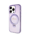 Buy Guess GUHMP15XHRSGSU Apple iPhone 15 Pro Max hardcase Ring Stand Script Glitter MagSafe purple - GUE3051 - {ean13} - Home Screen Store Europe