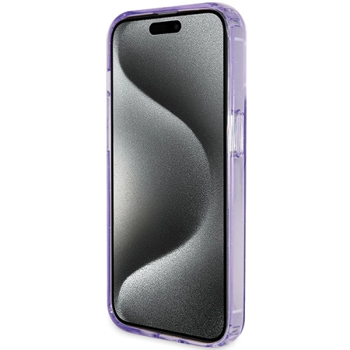 Buy Guess GUHMP15XHRSGSU Apple iPhone 15 Pro Max hardcase Ring Stand Script Glitter MagSafe purple - GUE3051 - {ean13} - Home Screen Store Europe