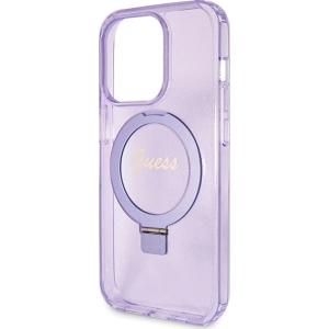 Kup Etui Guess GUHMP15XHRSGSU Apple iPhone 15 Pro Max hardcase Ring Stand Script Glitter MagSafe fioletowy/purple - GUE3051 - {ean13} - Sklep Home Screen