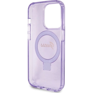 Kup Etui Guess GUHMP15XHRSGSU Apple iPhone 15 Pro Max hardcase Ring Stand Script Glitter MagSafe fioletowy/purple - GUE3051 - {ean13} - Sklep Home Screen