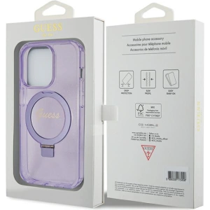 Kup Etui Guess GUHMP15XHRSGSU Apple iPhone 15 Pro Max hardcase Ring Stand Script Glitter MagSafe fioletowy/purple - GUE3051 - {ean13} - Sklep Home Screen