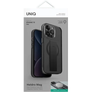 Etui UNIQ Heldro Mag Apple iPhone 15 Pro Magclick Charging czarny/vapour smoke