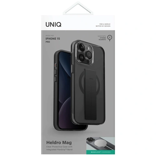 Kup Etui UNIQ Heldro Mag Apple iPhone 15 Pro Magclick Charging czarny/vapour smoke - UNIQ1072 - {ean13} - Sklep Home Screen