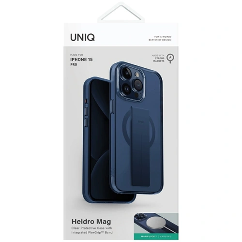 Kup Etui UNIQ Heldro Mag Apple iPhone 15 Pro Magclick Charging modré/ultramarínová hluboká modrá - UNIQ1073 - {ean13} - Sklep Home Screen