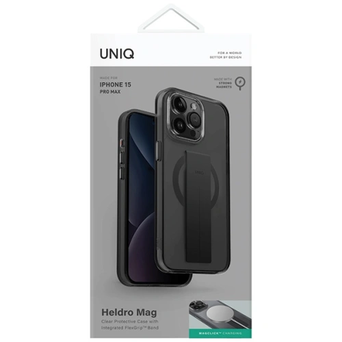Kup Etui UNIQ Heldro Mag Apple iPhone 15 Pro Max Magclick Charging černé/vapour smoke - UNIQ1075 - {ean13} - Sklep Home Screen