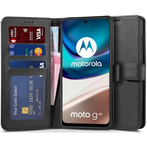 Kup Case Tech-Protect Wallet Motorola Moto G42 Schwarz - THP2437 - {ean13} - Sklep Home Screen